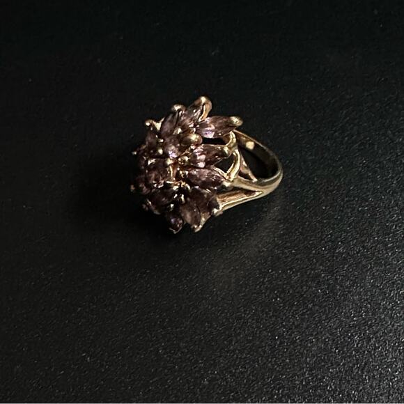 Vintage Pink Amethyst Crystal Ring - Picture 5 of 10